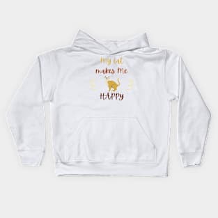 my cat makes me happy Kids Hoodie